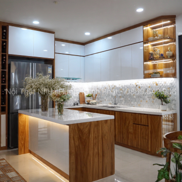 Tủ Bếp Nhựa Vincoplast Kèm Phụ Kiện Và Đèn Led – Không Gian Bếp Hiện Đại, Sang Trọng Cho Mọi Gia Đình
