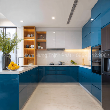Tủ bếp nhựa Vincopro Plast đụng trần cao cấp – Thiết kế sang trọng, bền đẹp vượt thời gian cùng Nội Thất Nhựa Hưng Thịnh Phát