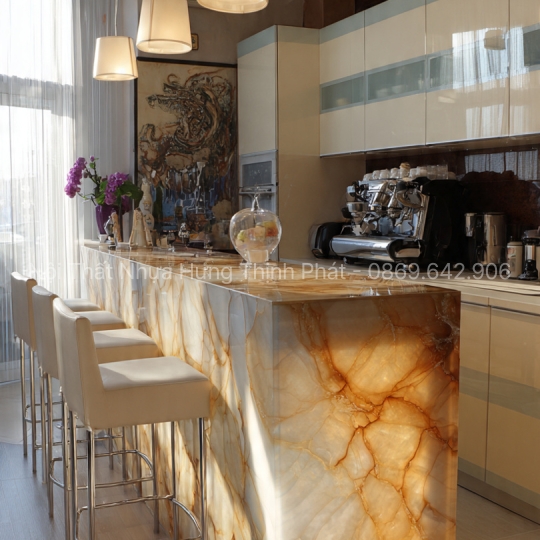 Tủ bếp nhựa kết hợp quầy bar mini đẹp – Giải pháp bếp hiện đại, tối ưu diện tích 2025