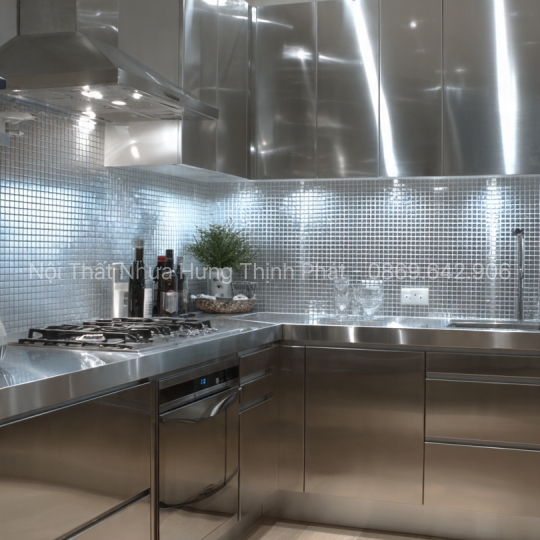 Tủ bếp nhựa inox – Kết hợp hoàn hảo giữa bền và đẹp cho không gian bếp hiện đại