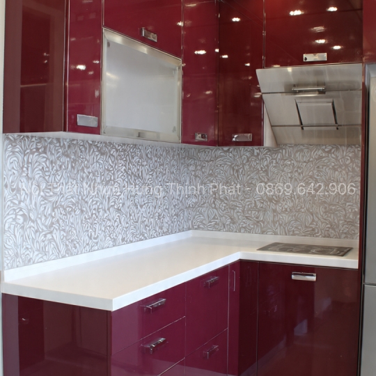 Tủ bếp nhựa Vincoplast chữ U sang trọng – Thiết kế trọn gói bởi Hưng Thịnh Phát