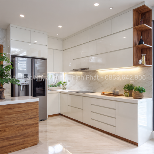 Tủ bếp nhựa Vincoplast kèm phụ kiện cao cấp – Giải pháp hoàn hảo cho không gian bếp hiện đại