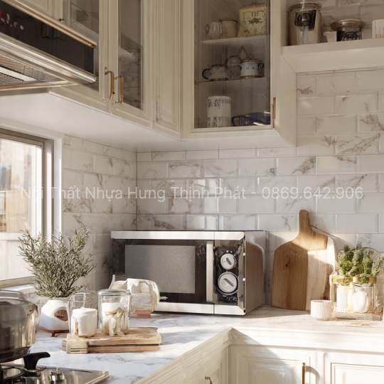 Tủ bếp nhựa cho chung cư – Tối ưu 5m² vẫn đẹp, sang trọng & chống nước 100%