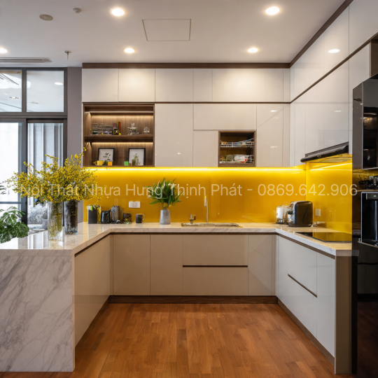 Tủ Bếp Nhựa Chinhuei Cao Cấp – Đẳng Cấp Sang Trọng Cùng Phụ Kiện Đèn Led Sáng Bóng