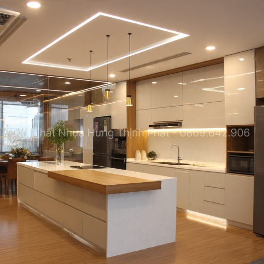 Bếp đẹp nhựa Vincoplast cao cấp – Sang trọng, bền bỉ và tinh tế trong từng chi tiết