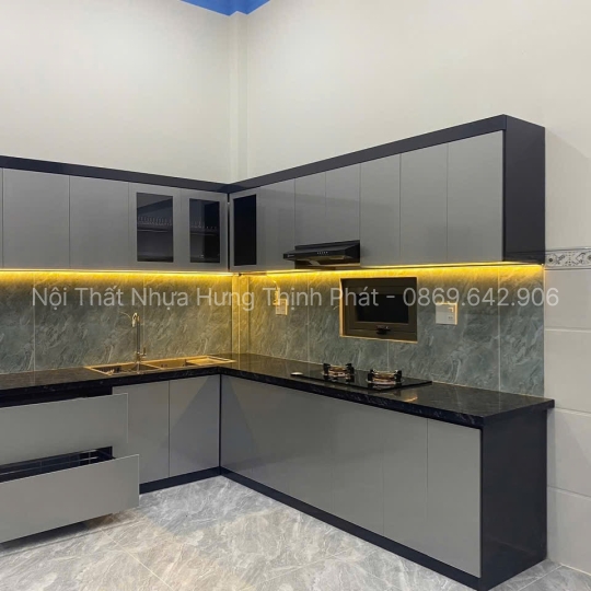 Tủ bếp nhựa Vincoplast kèm phụ kiện cao cấp – Giải pháp hoàn hảo cho không gian bếp hiện đại